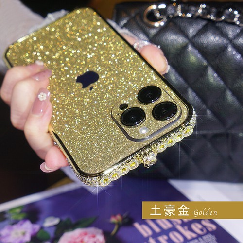 For Apple iPhone 14 13 12 11 Pro Max XR XS Luxury Sparkle Metal 3D Diamond Case - Afbeelding 23 van 25