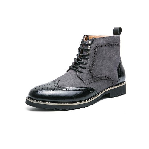 Hot Men's Wing Tip Ankle Boots Lace Up Carved Brogue Business Dress Formal Shoes - Picture 5 of 12