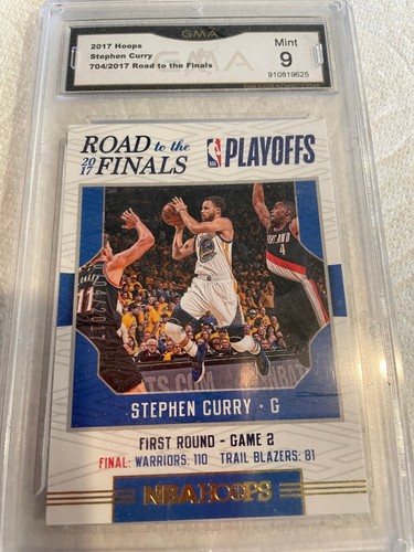 STEPHEN CURRY WARRIORS 2017 HOOPS ROAD TO THE FINALS # 704/217 GRADED 9 L@@@@K - Picture 1 of 2