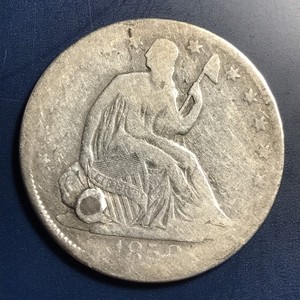 1858-O-Seated-Liberty-Half-Dollar-50c-Better-Grade-Details-8194