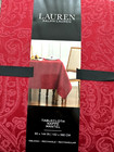 New RALPH LAUREN Red Paisley Damask TABLECLOTH 60" x 144" Oblong