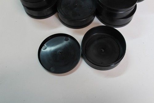 10X Black Plastic With Lid Small Storage Container 2.5" diameter C118 - Picture 2 of 3