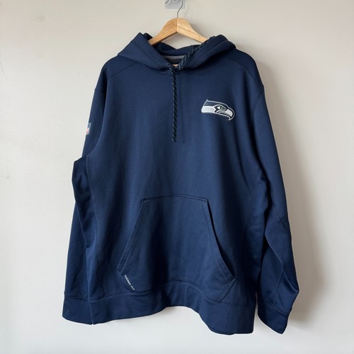 Nike Hoodie Herren XL Onfield Apparel Seattle Seahawks NFL Applikation Training EUC