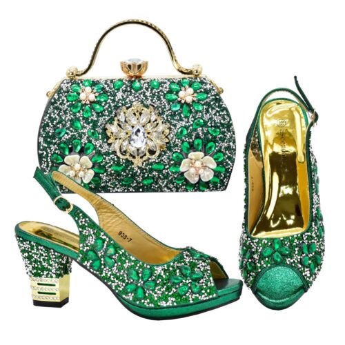 Conjunto de Sandalias Zapatos y Bolso Diseñador Africano Italiano Zapatos de Fiesta con Bolsa a Juego - Imagen 13 de 28