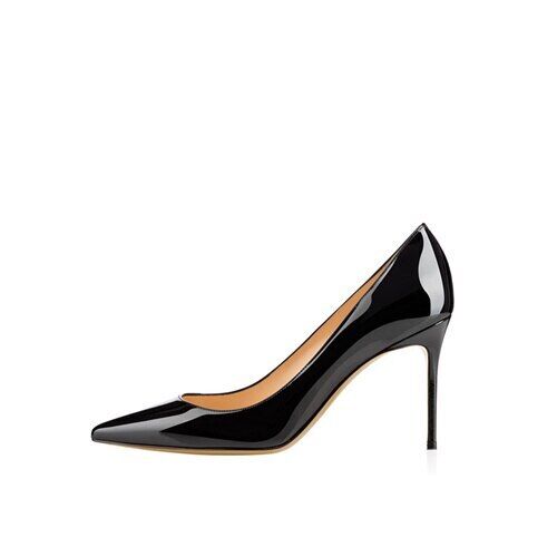 Classic Black High Heels Shoes Woman Pumps 12cm Tacones Pointed Toe Stilettos - Picture 30 of 39