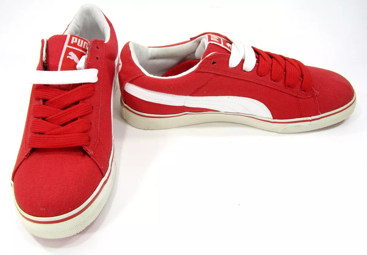 Puma red on sale canvas shoes