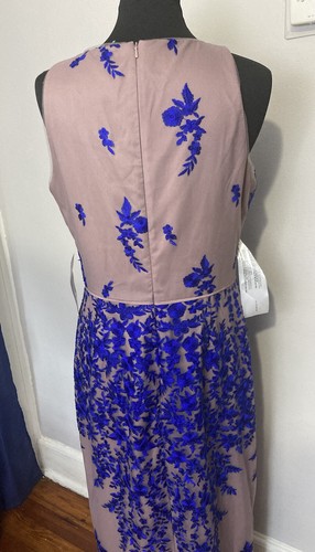 JS Collections formal dress blue embroidered long gown 12 NWT - Picture 3 of 8
