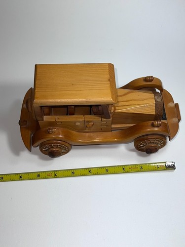 Vintage 1990's Handcrafted Solid Wood Colombia Car Home Decor 10' L x 4"x5" H - Picture 10 of 11