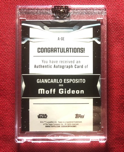 2021 Topps Star Wars Signature Series Auto Moff Gideon Giancarlo Esposito #87/99 - Bild 6 von 6