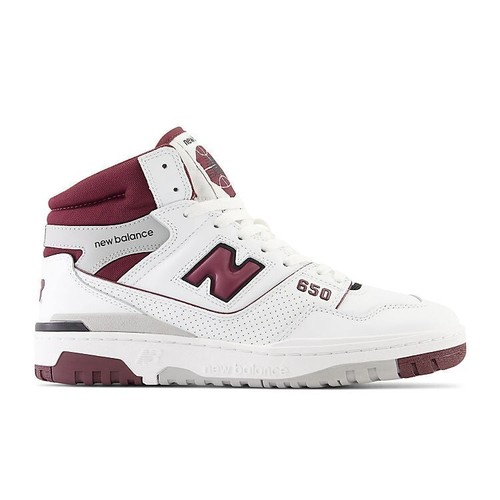 New Balance 650 Men's Size 9 Casual Shoes White Burgundy Grey BB650RCH New - Picture 3 of 6