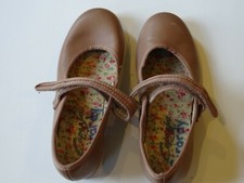 SUNTAN TAN CAPEZIO LEATHER MARY JANE TAP DANCE SHOES girls 13.5 M