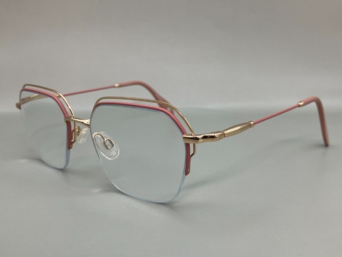Fysh Eyeglasses women gold pink metal hexagonal double rim half mod.3662 FRAMES - Picture 8 of 11