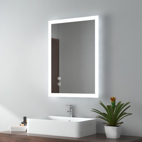 Bathroom Illuminated LED Mirror Lights with Demister Shaver Socket Touch Sensor - Picture 22 of 27