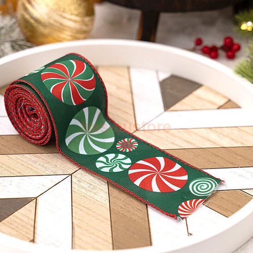 2024 Christmas Ribbon Gift Presents Tying Bow Crafts 5 Metre Reel 6.3cm Width - Picture 18 of 19