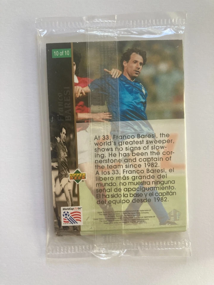 复古 1994 年 Upper Deck 世界杯美国 94 超级明星套装卡 #1 - #10 密封 — 第 4/4 张图片