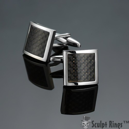 Sculpt Rings™ Men's Wooden Cufflinks – Vintage Metal & Wood Design, Formal - Picture 23 of 48