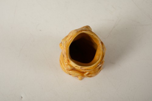 Sarreguemine Pottery Frog (E3L) G2875 Majolica (JSF6) Golden 5.25" Rare Color - Picture 7 of 12