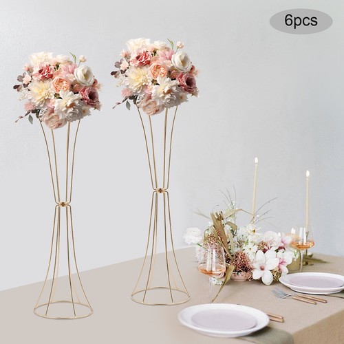 6pcs Flower Stand Metal Centrepieces Vase For Wedding Birthday Party Anniversary - Picture 8 of 18
