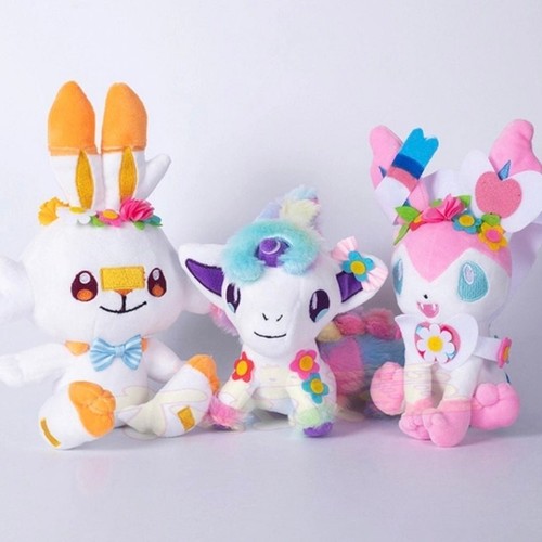 Easter Pokemon Pocket Monster Holiday Flower Ponyta, Scorbunny, Sylveon 7 -10in - Picture 2 of 9