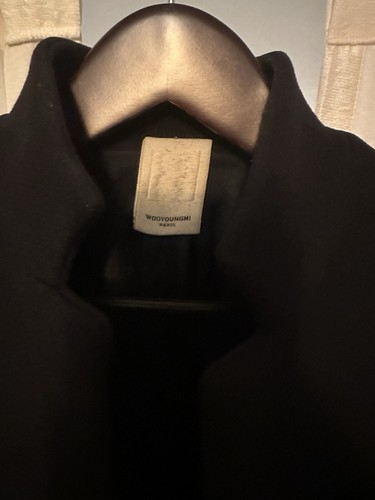 SEXY WOOYOUNGMI Paris Coat With Lapel In Shell And Wool - NAVY / Men’s 46 - Picture 3 of 8