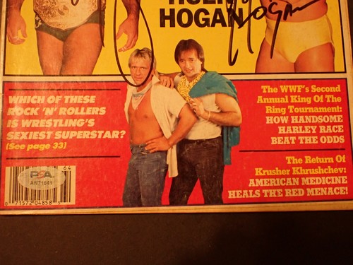 Hulk Hogan and Ric Flair PSA/DNA Cert Vintage 1986 Dual Signed Magazine Auto HOF - Picture 13 of 18