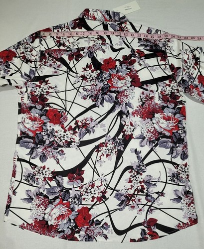 ZEROYAA Design Fashion Men's Floral Long Sleeve Button Down Dress Shirt Size L - Picture 10 of 11