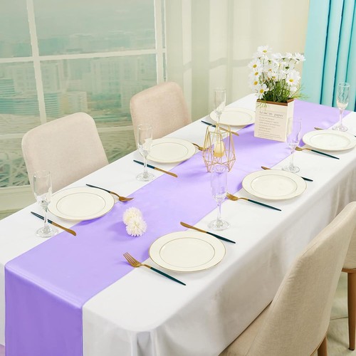 12" x 108" Sequin Satin Table Runner For Christmas Wedding Party Banquet Decor - Picture 42 of 101