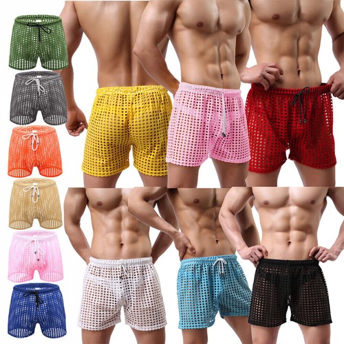 Para hombres Sexy Malla Boxer Pantalones Cortos Deporte Gimnasio Fitness Calzoncillos Transparentes Traje de baño - Imagen 2 de 97