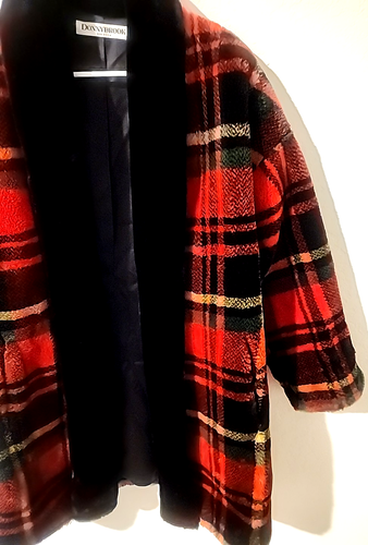 Vintage Donnybrook Red Plaid Faux Fur Coat Women’s XS USA Made Tartan Acrylic... - Picture 3 of 7