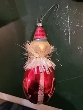 Vintage Snowman Clown Blown Glass Christmas Ornament Poland