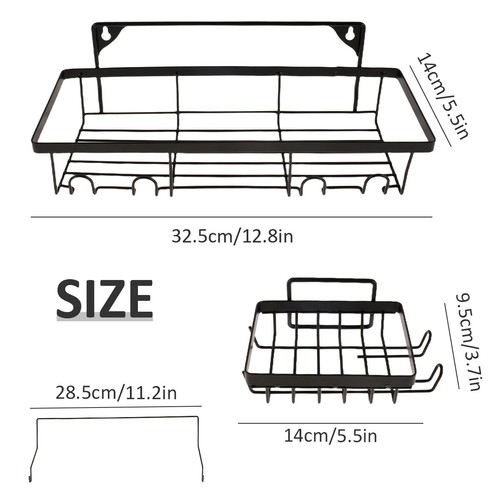 2Pcs Shower Caddy Metal Shower Shelves with 2 Soap Dishes Shower Organizer qiNoE - Picture 9 of 12