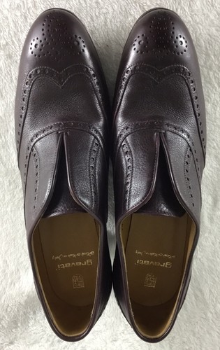 Gravati Laceless Pumps Women's 7.5M Brown Leather Wingtip Slip On Shoes Italy - Picture 5 of 10