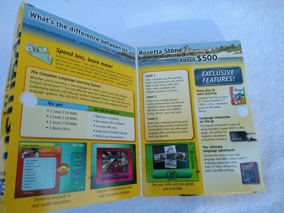 Instant Immersion Spanish Language Learning Program. Topics. New in box - Image 4 of 4