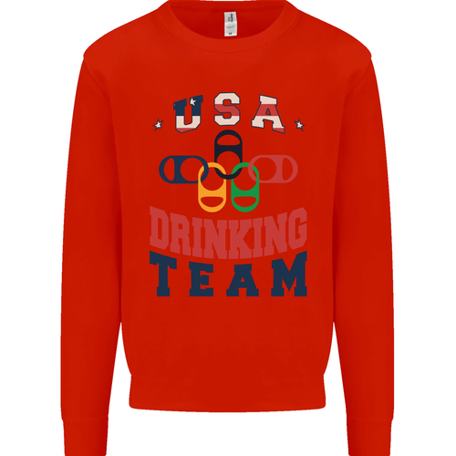USA Drinking Team Funny Bachelor Party Beer Kids Sweatshirt Jumper - Picture 11 of 12