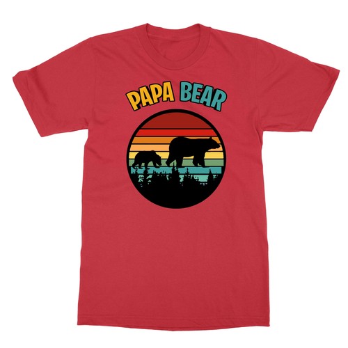 Papa bear Vintage Daddy Wildling Father's Day Dad Men's T-Shirt - Picture 13 of 15