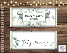 10 EUCALPTUS WEDDING FLORAL Personalized Candy Bar Wrappers FAVORS GIFT