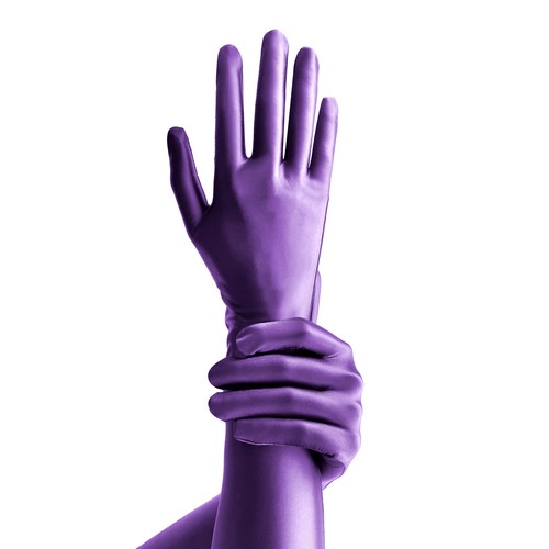 AMORESY Women's Sexy Glossy Gloves Stretch Cosplay Sunscreen Five Finger Mittens - Picture 10 of 45