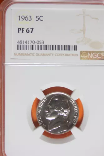 1963 JEFFERSON NICKEL 5C NGC PF67 #B41756