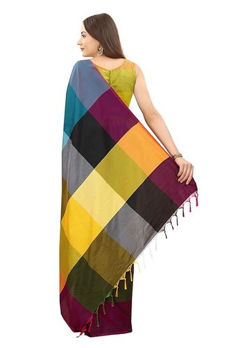 Women's Saree Silk Pattu Soft With Unstitched Blouse Piece saree,Indian wedding - Foto 7 di 9