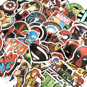 50-Pcs-Lot-Stickers-MARVEL-Avengers-Super-Hero-DC-For-Car-Laptop-Skatboard-Decal