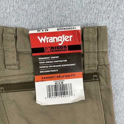 NEW Wrangler Riggs Pants Mens 42x36 Ranger Relaxed Fit Ripstop Cargo Workwear - Picture 14 of 18