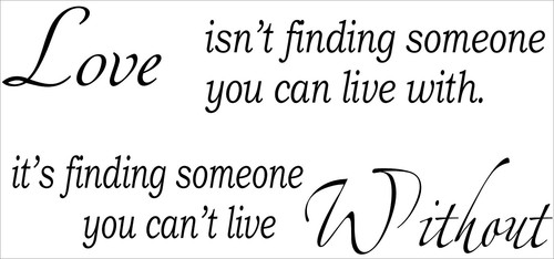 15.7 X 33.5 Love Quotes Wall Sticker Love Isn't Finding Someone You Can Live ...