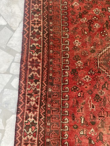 ANTIQUE ORANGE - VINTAGE HAND KNOTTED WOOL RUG - TRIBAL ORIENTAL RUG 5.1 x 7.8 - Picture 6 of 8