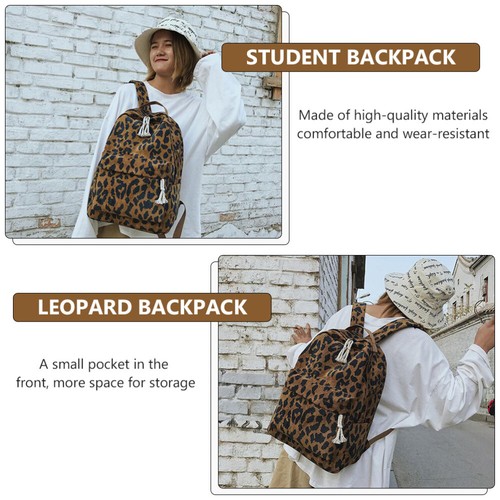 Travel Backpack Large Capacity Outdoor Backpack Fashion Leopard Backpack - Picture 10 of 12