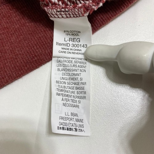 LL Bean Pullover Sweater Herren Large Rot Slighty Fitted Langarm Baumwolle Wolle - Bild 6 von 10