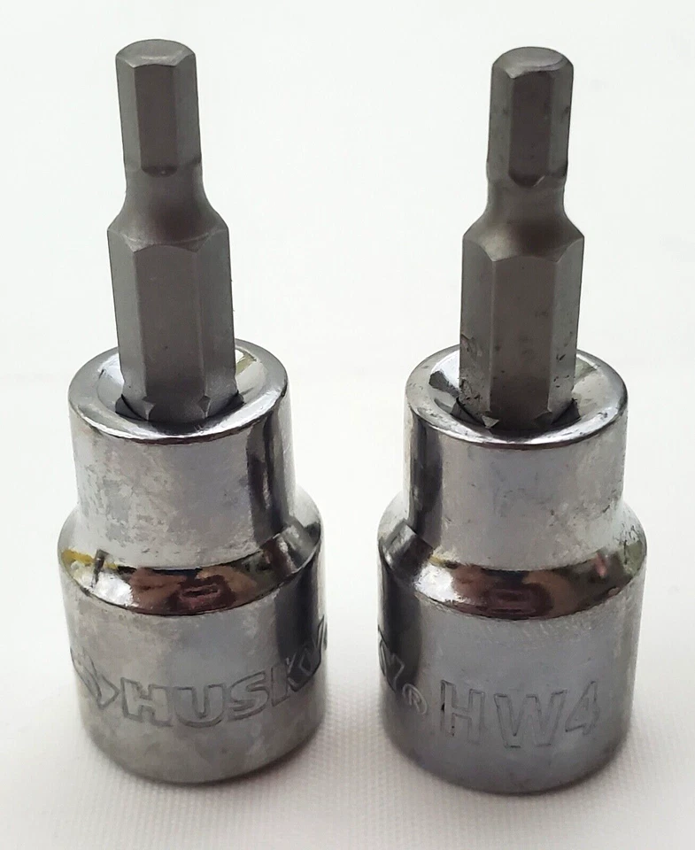 Lot of 2 Husky 4 mm Hex Bit Sockets 3/8" Drive HW4 - Image 2 of 4