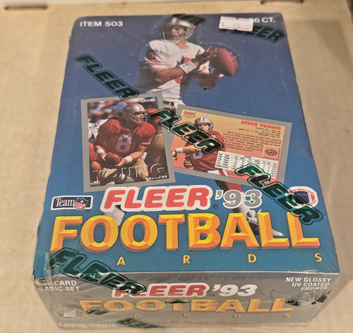 1993 Fleer Football Wax Box Factory Sealed 36 Packs Bettis & Bledsoe RC Year! - Picture 1 of 5