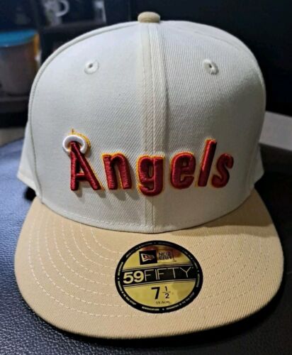California Angels New Era Cooperstown Retro Script 59FIFTY Fitted Hat Size 7.5 - Picture 2 of 9