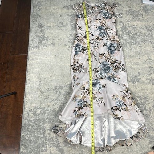 NWT Bariano Formal Dress Embroidered Metallic Shimmer Mermaid High Low AU 8 US 4 - Picture 6 of 11