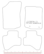 Citroen C1 (2014 on) Tailored Car Floor Mats  RUBBER HEAVY + CLIPS